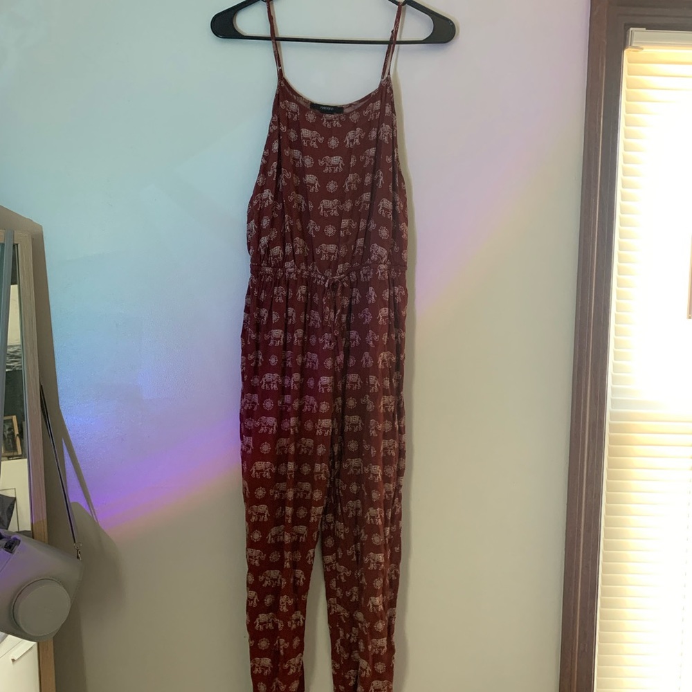 Maroon elephant pant romper suit